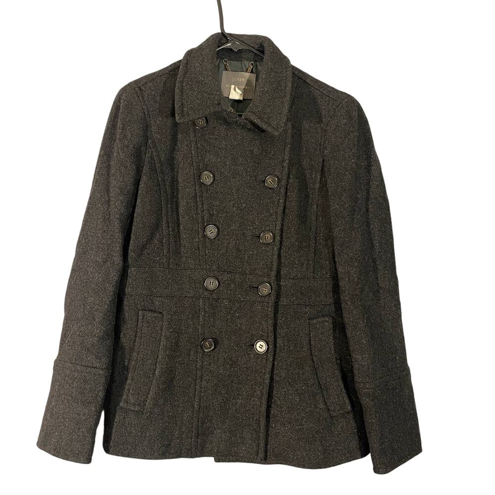 J.Crew Gray Wool Blend Nello Gori Stadium Cloth Coat Women Sz 8
